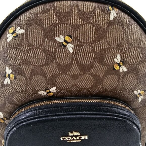 Coach Court Backpack In Signature Canvas With Bee Print NWT - Picture 4 of 9